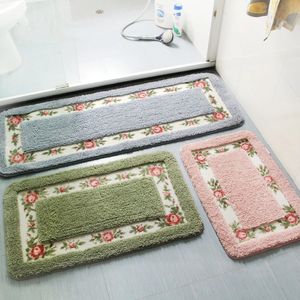 Carpets Pastoral Style Bath Mat Multi Sizes Bathroom Kitchen Set AntiSlip Doormat Shower Room Toilet Rugs Floor Area Decor Pad 231211