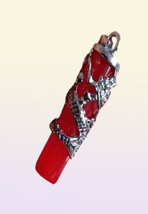 Natural Malay Jade Red Flaming Chinese Dragon Good Luck Pendant Delivery C75151325395