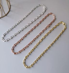 Memnon Jewelry 925 Sterling Silver Chain Necklaces For Women Ushaped Graduated Link Necklace With Rose Gold Color Whole3760973