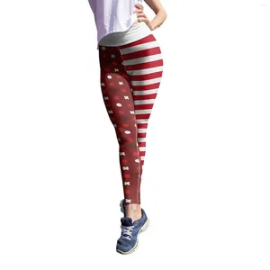 Leggings da donna Pantaloni da yoga alla moda per San Valentino Stampa a strisce stampate con stampa Collant fitness push up da corsa