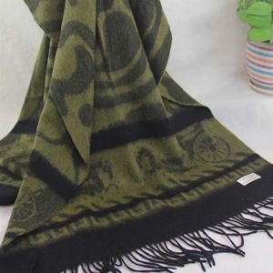 New soft cashmere scarf ladies shawl wrapped woman 70X200CM 100% cashmere oversized four-layer fashion jacquard Green Olive Black 337Q