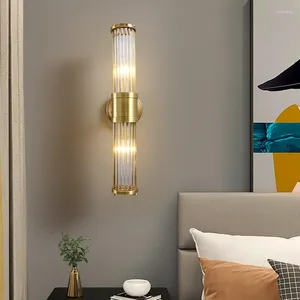 Lampa ścienna nowoczesne domowe led przezroczyste kryształowe światło minimalistyczne łóżko w salonie dekoracje tła sconce oświetlenia