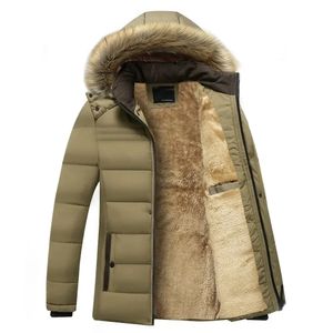 Giacche da uomo 2023 Inverno caldo e spesso pile Parka Giacca Moda antivento e impermeabile Cappotto con collo in pelliccia con cappuccio Capispalla autunnale 231212