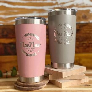 Thermoses Personalized Thermal Mug 20 OZ Beer Cup Tumbler Customized Stainless Steel Double Wall Vacuum Insulated Coffee Tea Drinkware 231211