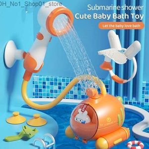 Bath Toys Baby Bath Presh Shower Head Cartoon Electric Water Pump Regulowany zraszacz Baby wanna w sprayowa zabawka wodna na prezent maluszki Q231212