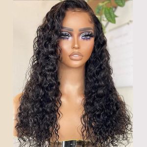 Synthetic Wigs GEECSKOL OVE European and American Women's Mid Length Black Long Curly Wig With Lace Front Cover 231211