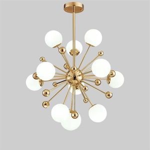 Nordic LED Meal Pendant Lamps Postmodern Dandelion Glass Ball Chandeliers 11 12 18 Lights for Bedroom Dining room Restaurant272o