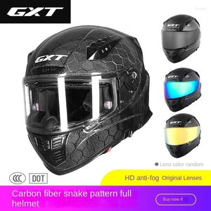 Motorcycle Helmets 24K Carbon Fiber Men's Helmet Winter Full-cover Personality Running Warm And Anti-fog