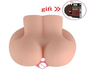 Big Ass Male Masturbator Cup Mini Entity Silicone Male Mold Double Hole Yin Adult Sex Toys Realistic Vagina Anal Doll Pussy Y191018530161