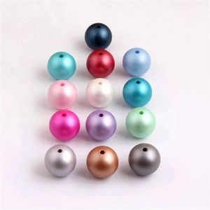 OYKZA Bunte Acryl-Imitationsperlen, matte Perlen für klobige Mode-Halskette, Schmuckversorgung, 10 mm, 12 mm, 16 mm, 20 mm, T200323256Y