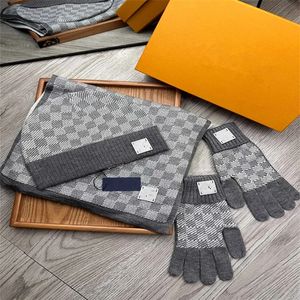 Designer beanie scarf glove sets fashion warmth scarves for Men Women High Quality Wool Winter 3 Piece