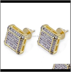 Stud Earrings For Men Iced Out Cz Diamond Zirconia Earring Womens Ear Ring Earing Man Hip Hop Hiphop Jewelry Male Fashion Jeweller1791833