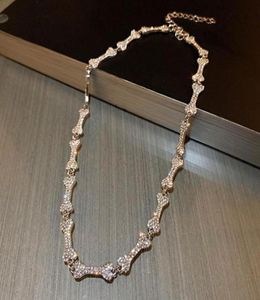 Pingente colares camisola corrente strass geometria luxo estilo coreano colar osso de cão feminino clavícula88620114816579