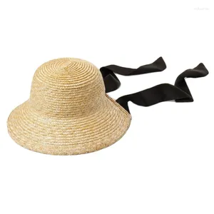 Hattar för solhatt barn utomhusaktiviteter hakband justerar halm breda grim flickor sommar strand snöre