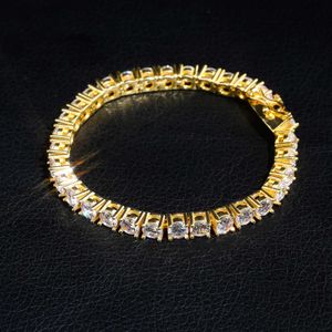 힙합 참 테니스 체인 보석 S925 은감 지르콘 3mm 5mm CZ 다이아몬드 장식 팔찌