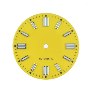 Uhrenreparatursätze 28,5 mm Zifferblätter gelb für NH35 NH38 Uhrwerk ohne Datum mit BGW9 Lume 6EJl1PCQ