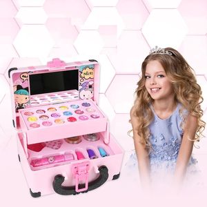 Beauty Fashion Children Pretend Play Make Up Toy Simulation Cosmetics Set Safety Nontoxic Lipstick Eyeshadow House Toys Christmas Presents 231211