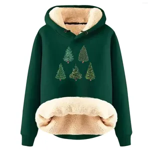 Hoodies femininos de Natal Womens Casual WhiM Warm Fleece Sherpa Alinhado Moletom com capuz ZCD01