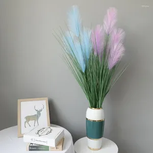 Decorative Flowers Artificial Green Plant With 5 Encrypted Large Reed Potted Plants Dog Tail Grass Home Decoration Flower Decorations