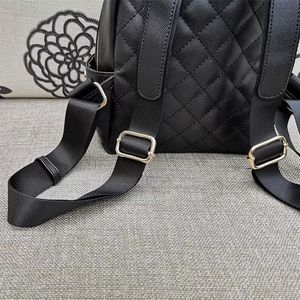 Diamond Backpack School Bag Travel Mini Backcase Black Retro Style Embroidery Pattern2793