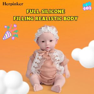 Bambole Herpinker 47 cm 18,5 pollici Bambola Reborn in silicone pieno Neonate rinate Realistica Bebe Born Reborn Doll Like Live Real Touch 231211