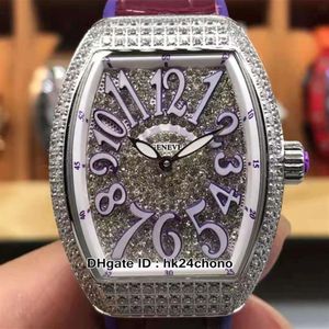 Hight Quality Ladies Watches Collection Vanguard Lady ETA Quartz Womens Watch V32 SC AT FO D DD Gypsophila Dial Diamond Case Leate250c