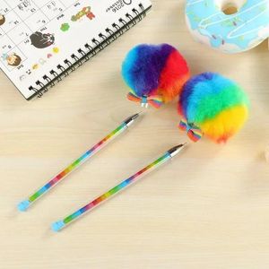 Kreativer 0,5-mm-Lollipop-Gelstift, süße schwarze Tinte, farbige Schleife, rundes Haar, Kugelschreiber, Büro, Schule, stationäres Schreibzubehör