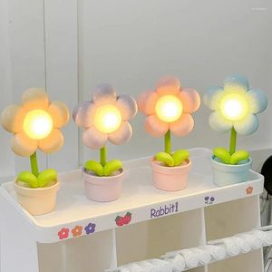 Nattlampor mini led blomma ljus söt liten bordslampa skrivbord prydnad sängplats sovrum omgivande barn leksak barn semester gåva