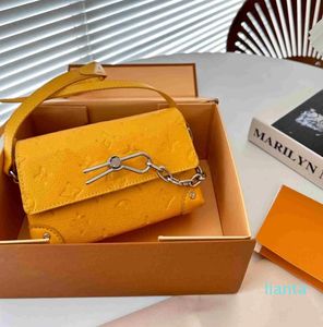 2023 bolsa feminina designer sacos de ombro laranja amarelo mini caixa bolsa