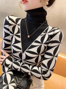 女性のセーターボボカテアスリムVrouw Truien Dames Turtleneck Sweter Damskie編み女性服