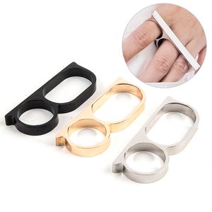 100 st Hip Hop Knuckle Ring Zinc Alloy Hyperbol Ring for Men Double Knuckle Blogger Två fingerpunkstil Ring Punk Man Gift