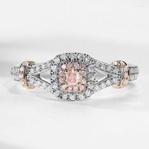 Cluster Anelli 2023 Romantico diamante rosa per le donne S Sterling Sier Fine Jewlery Coppie carine Regalo di moda Anello di gioielli con consegna di goccia Dhqwy