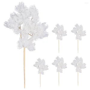 Kwiaty dekoracyjne 6 szt. Świąteczne liście girlandzki ornament sztuczne łodygi faux drzewo w wieniec ozdobny fałszywe typy żelazne gałęzie