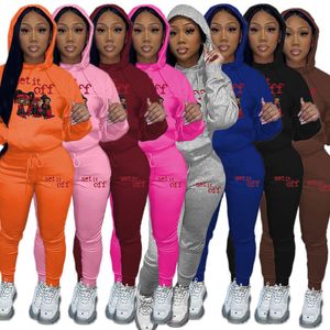 Designer Plus Size Jogger Suits 3XL 4XL 5XL Mulheres Fleece Tracksuits Manga Longa Com Capuz Sweatpants Dois Conjuntos de Peças Outdoor Sweatsuits Atacado Roupas 10411