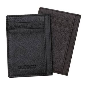 Gubintu Genuine Leather Men Slim Front Pocket Card Credit Super Thin Fashion Card Titular Trave Wallet Tarjetero HOMBRE277X