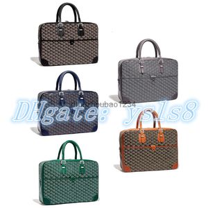 Goyars-Tasche Taschen Luxurys Designer Mode AMBASSADE DOCUMENT CASE Computer Totes Schulter-CrossBody Herrenhandtasche Echtes Leder Laptop Vintage Goyard-Tasche