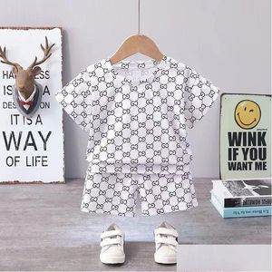 Clothing Sets Clothing Sets 2Pcs Children Tracksuits Summer Solid Kids Shorts T-Shirts Set Toddler Boy Clothes Suits Girl Outfits Baby Dh6Mr