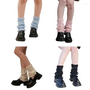 Mulheres meias lolitas malha longo arco harajuku ballet botas inverno quente tornozelo heap presentes 37jb