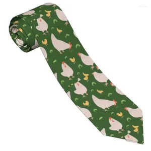 Bow Ties Cartoon Chicken Cute Animal Plaid slipsar unisex mode polyester 8 cm smal hals för män tillbehör bröllop