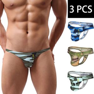 Men S SEXY Summer Underwear Thong Nylon Mesh andningsbara bekväma underbyxor Mens Thongs G String