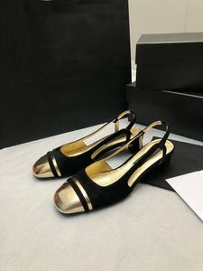 Novo estilo de couro fivela suspender bomba sapatos com sandálias finas de salto baixo vestido suspensor feminino cabeça redonda e vestido de noite 35-41