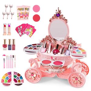 Beauty Fashion Simulation Cosmetics Set Girl Makeup Toys Baby Pretend Play Nail Polish Lipstick Accessories Doll For Children 3 Years Gift 231211