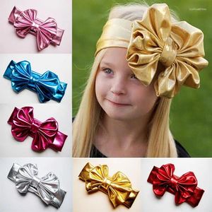 Acessórios de cabelo Hairband Headband Cores Metálicas Crianças Headwears Bowknot Big Bow Turban Stretch Elegante Meninas BD017