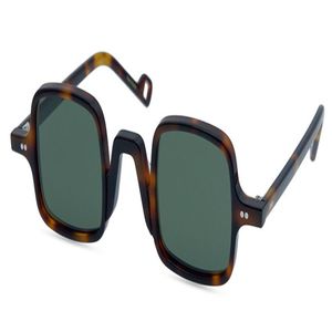 Óculos de sol masculino feminino vintage moldura quadrada óculos de sol cinza escuro verde lente coreano retro moda óculos tons com box3072