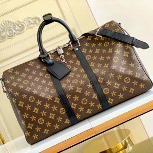 M41424 Keepall 45 50 55 Designer Duffle Mens Handbags Fashion Womens أصلي جلدية سفر عبر الجسم أكياس حقيبة كتف عالية الجودة