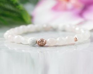 MG1053 Rose Quartz Bracelet for Women Aromatherapy Jewelry Essential Oil Diffuser Bracelet Rose Gold Lava Rock Gemstone Bracelet5828897