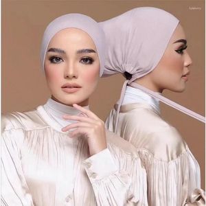 Roupas étnicas 2023 Hijab Lenço Islâmico Chapéu Mulheres Elastic Ajustável Algodão Balde Feminino Barrel Bib Modal