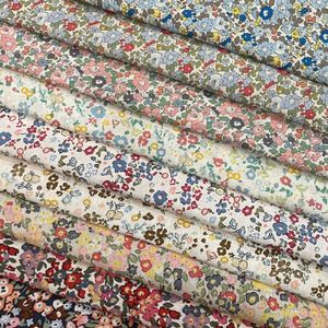 Fabric and Sewing 145 50cm Cotton Poplin Pastoral Floral 40S Tissun Liberty For Kids Baby Cloth Dresses Skirt DIY Handmade Patchwork 231212