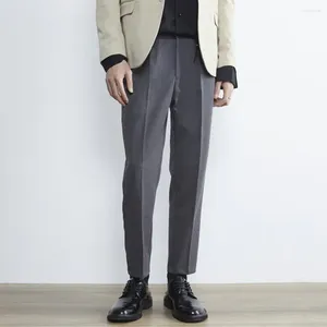 Erkekler Takım Stili Erkekler Takım Pantolon Katı Full Baggy Sıradan Geniş Bacak Pantolonları Yüksek Bel Düz Dipleri Sokak Giyim Büyük Boy W47