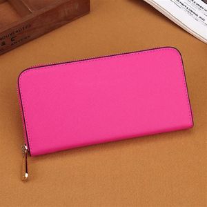 Pink Sugao Designer Walls Pu Leather Women Wallet Purse dragkedja Koppling Lång fickväska med stor korthållare Purse300J